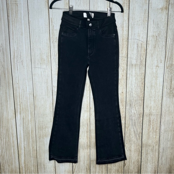 DL1961 Bridget Boot High Rise Crop 27" Black Combo Jeans - Picture 2 of 6